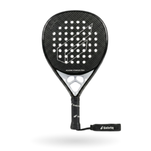 Elvone Hybrid Pro padel racket with a teardrop shape, featuring a 3K carbon surface, medium balance, and a 360g weight for a balanced mix of power and control.