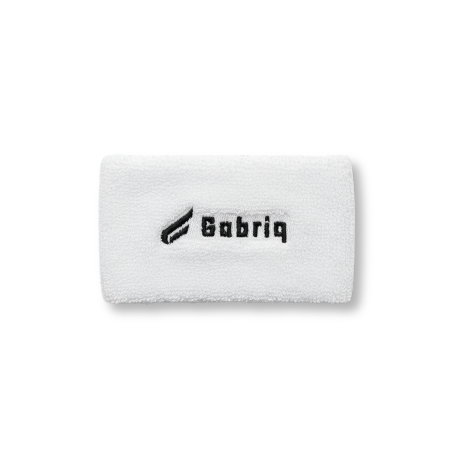 Single white Gabriq wristband, offering high-quality support for athletes in intense matches.