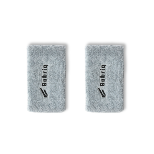 Double pack of grey Gabriq wristbands, offering extra support and absorbency during high-energy sports.