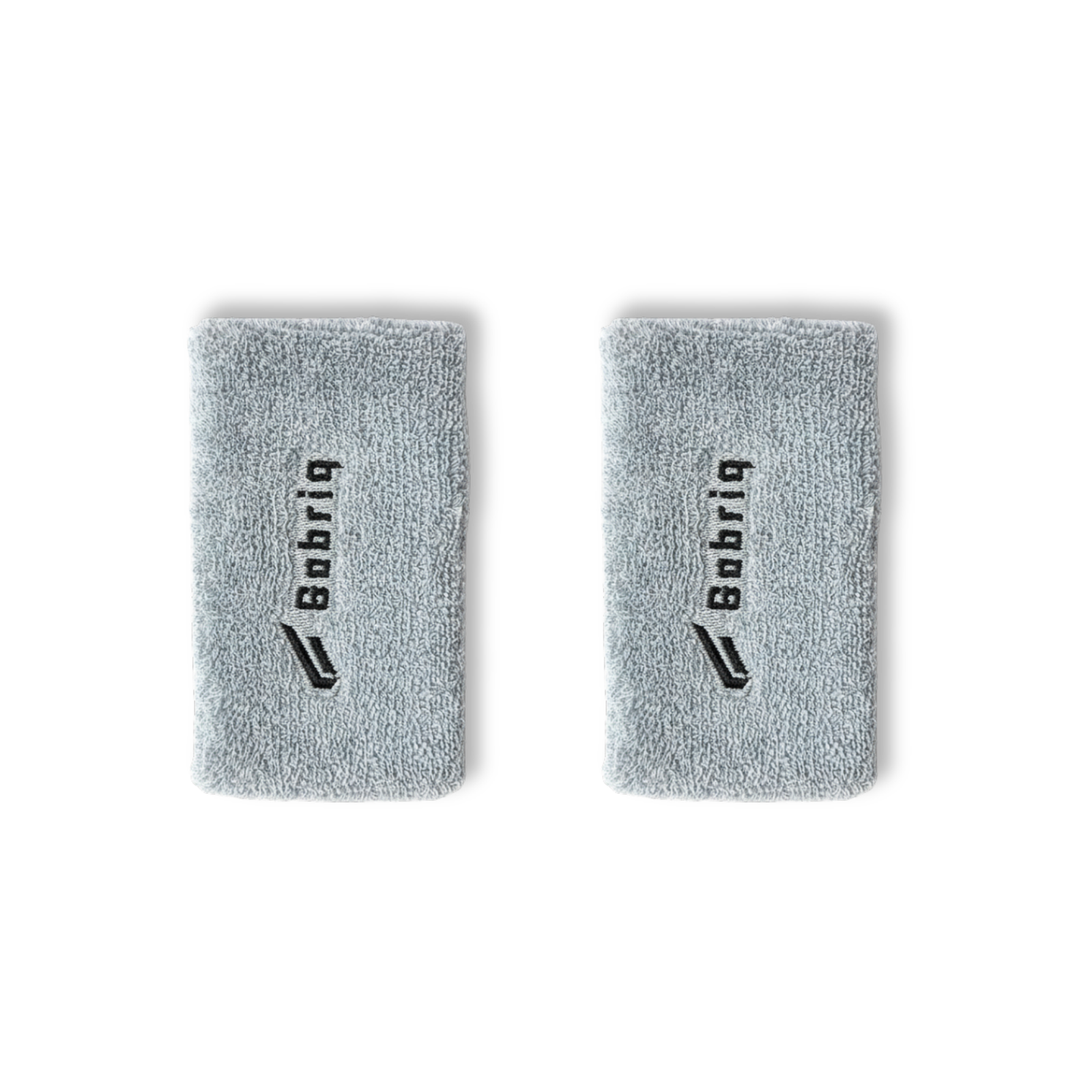 Double pack of grey Gabriq wristbands, offering extra support and absorbency during high-energy sports.