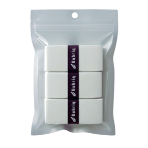 Three-pack of Gabriq white grips, offering extra tackiness for enhanced grip and lasting comfort on your racket.