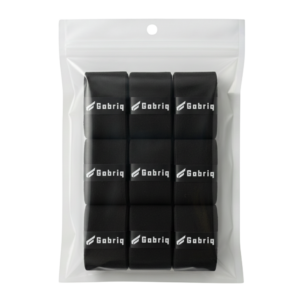 Nine-pack of Gabriq black grips, providing an extra sticky surface for ultimate control and superior grip during every game.