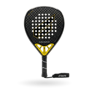 Elvone Power Pro padel racket with a diamond shape, featuring a high balance, 12K carbon surface for added power, and a 365g weight for ultimate precision and control.