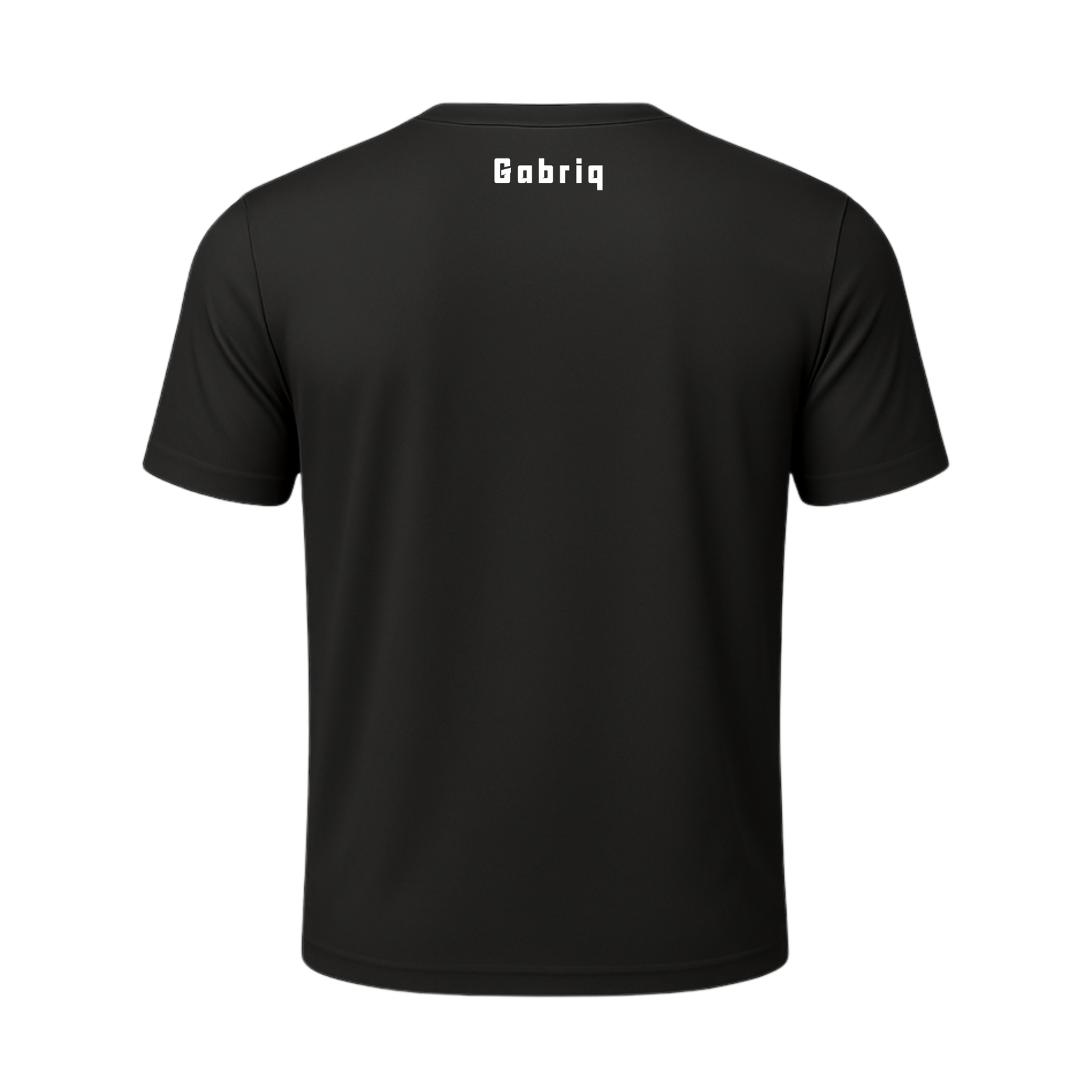 Back view of the Gabriq black performance shirt, designed for maximum comfort and flexibility during intense gameplay.