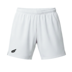 Front view of Gabriq white performance shorts, designed for active players seeking comfort and flexibility.