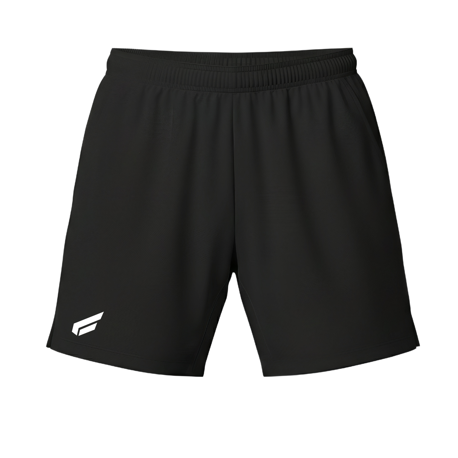 Front view of Gabriq black performance shorts, combining style and comfort for padel athletes.
