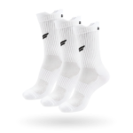 Pack of three white Gabriq performance socks, offering durability and support for active players.
