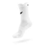 Side view of Gabriq white performance socks, designed for optimal comfort and performance on the court.