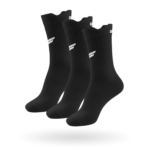 Three-pack of black Gabriq performance socks, offering premium quality and comfort for sports enthusiasts.