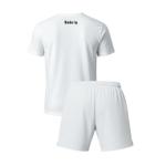 Back view of Gabriq white combi set, designed for optimal movement and performance during sports activities.