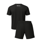 Back view of Gabriq black combi set, designed for athletes seeking a stylish and functional gear for active play.