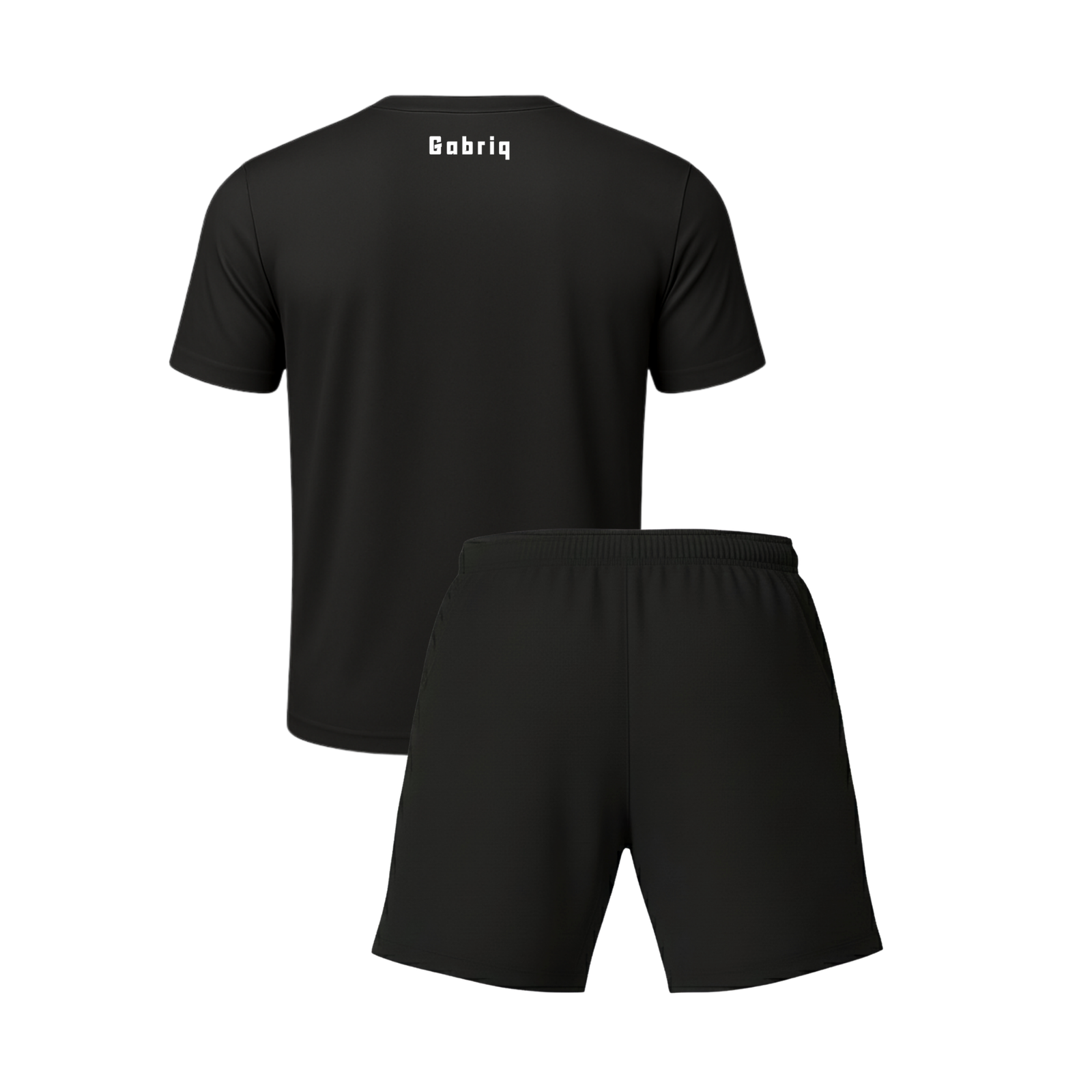 Back view of Gabriq black combi set, designed for athletes seeking a stylish and functional gear for active play.