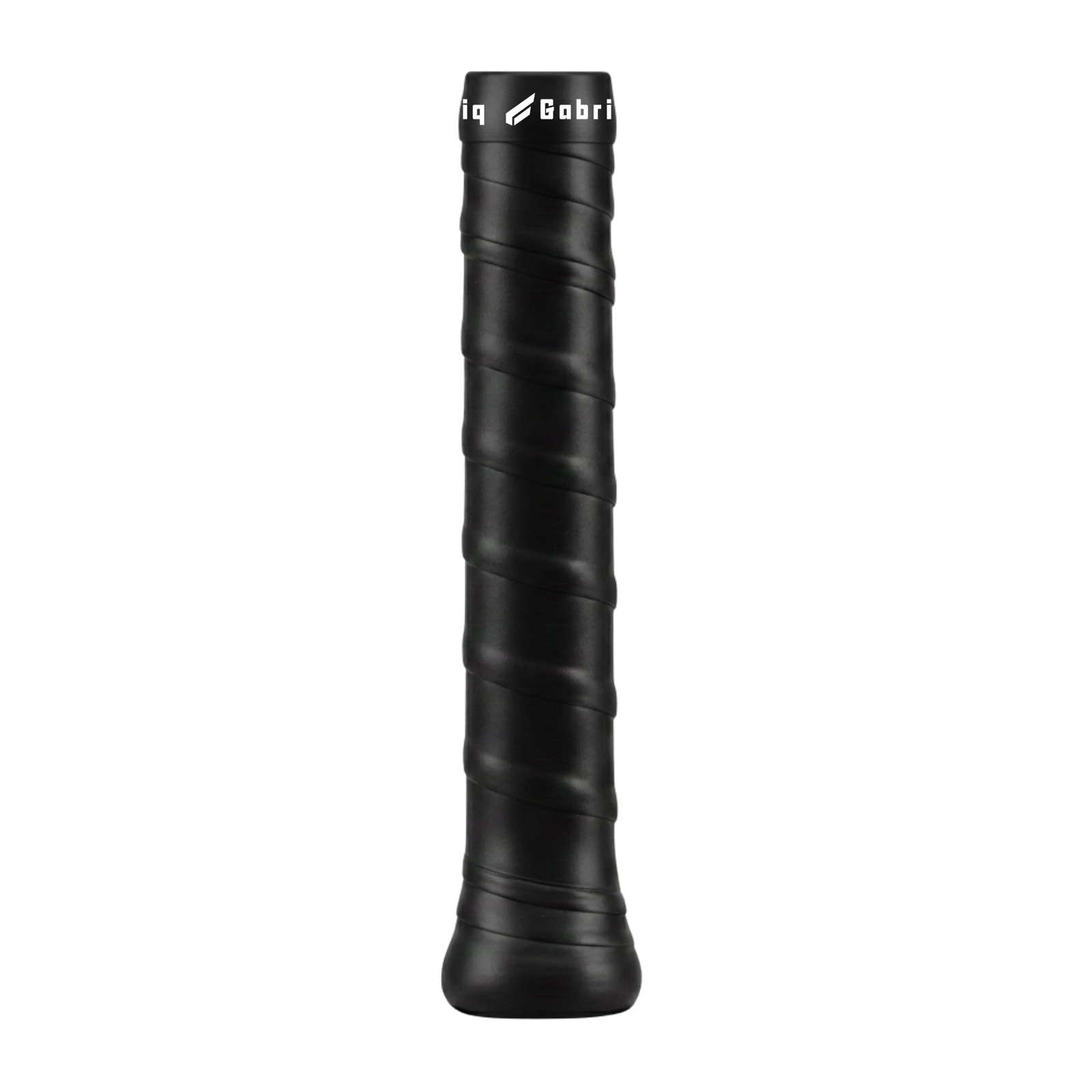 Gabriq black grip applied to a racket handle, providing an extra sticky surface for superior grip, control, and performance on the court.