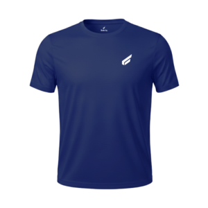 Front view of the Gabriq navy performance shirt, offering both comfort and a stylish design for padel athletes.