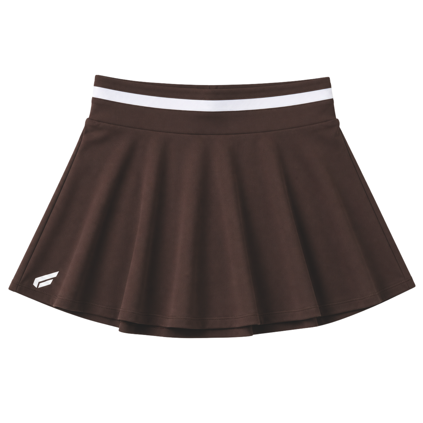 Front view of the brown Gabriq Performance Skirt for women