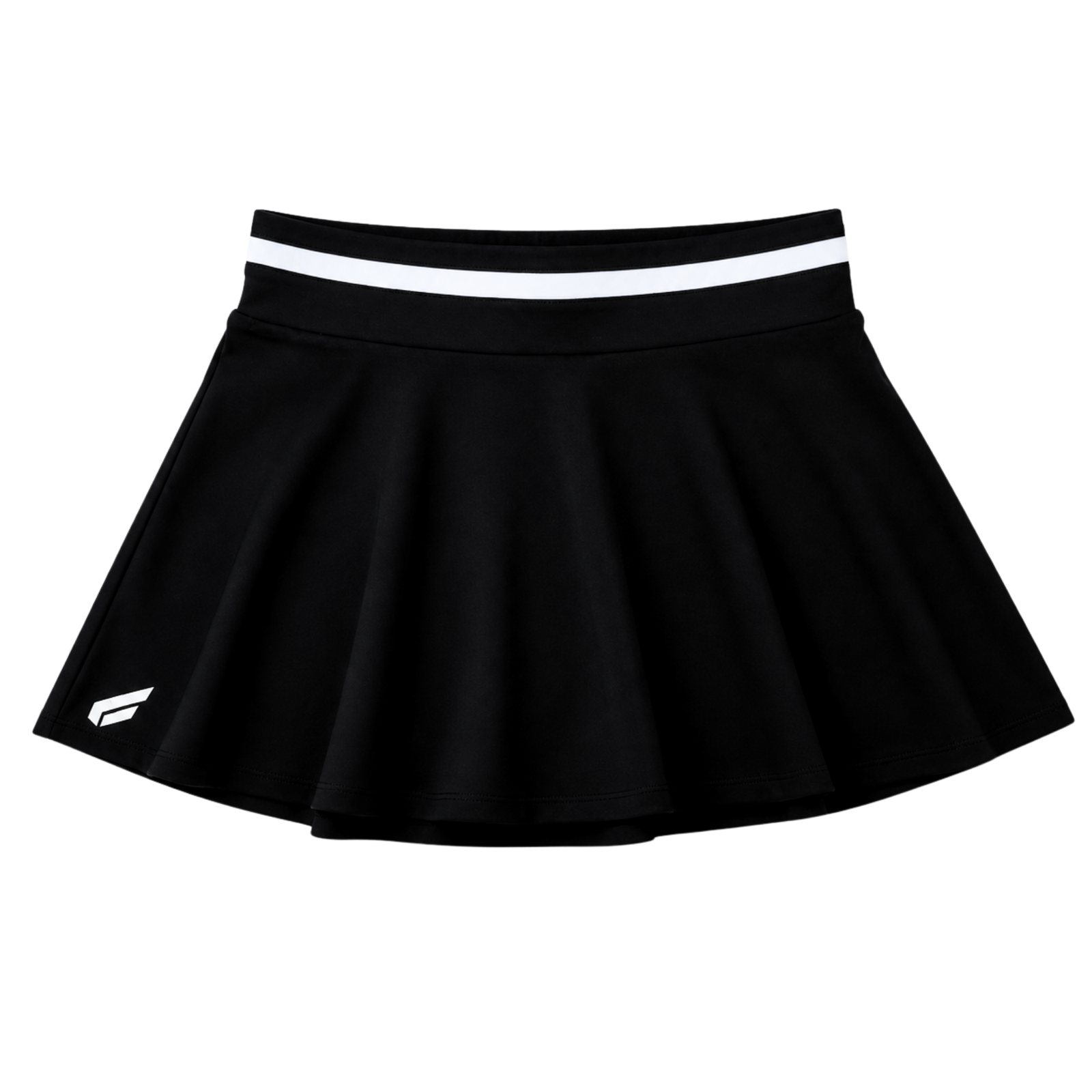 Front view of the black Gabriq Performance Skirt for women